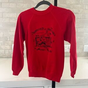 vintage made in USA red hockey sweatshirt “i survived another hockey season”